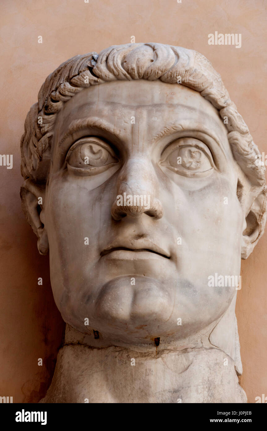 Capitoline Museums Palazzo dei Conservatori- head of Emperor Constantine. Rome. Italy Stock Photo