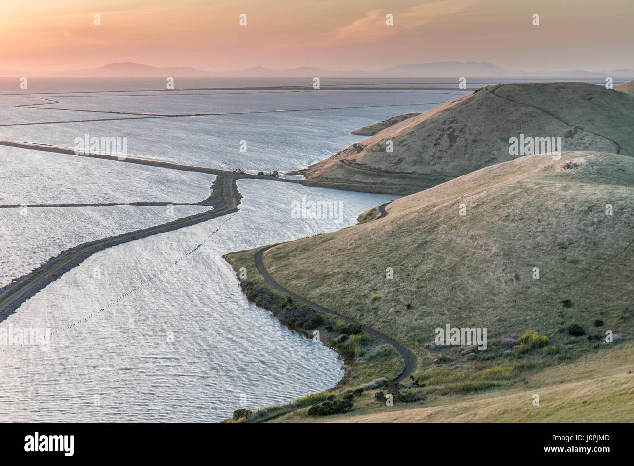 Sunset over the Bay Area. Stock Photo