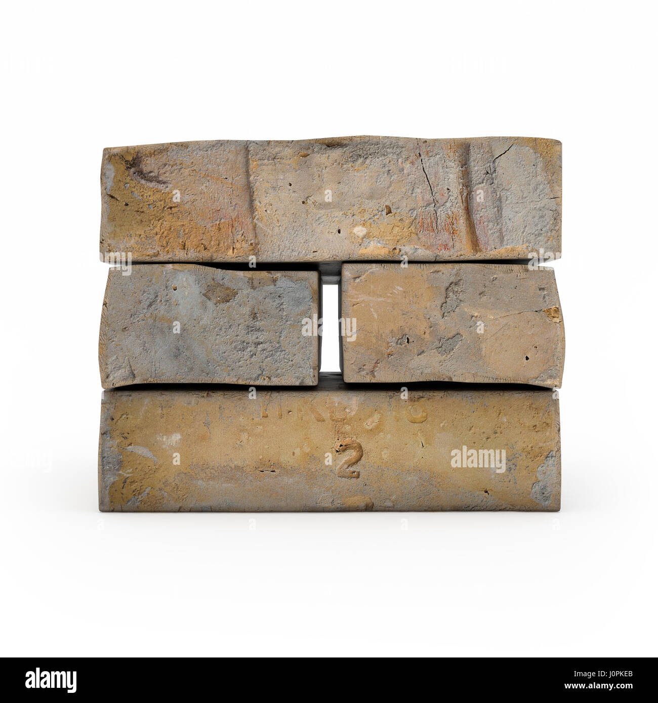 View of brickwork isolated 3d rendering on white background Stock Photo ...