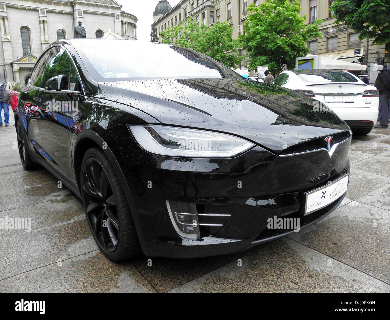 Tesla,car,Model X 90D,exhibition, Zagreb,Croatia,Europe,1 Stock Photo