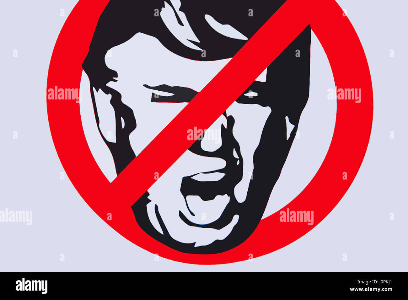 Anti-Trump sign at a London demonstration against racism. Stock Photo