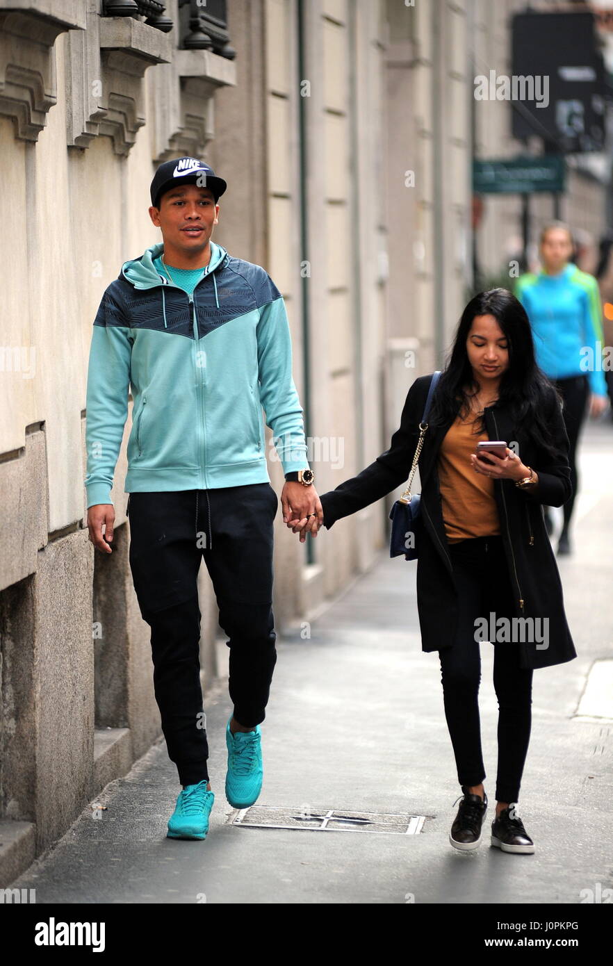 Carlos Bacca and his wife Shayira Santiago shopping in ...
