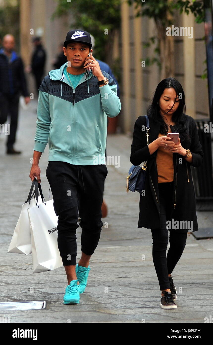 Carlos Bacca and his wife Shayira Santiago shopping in ...