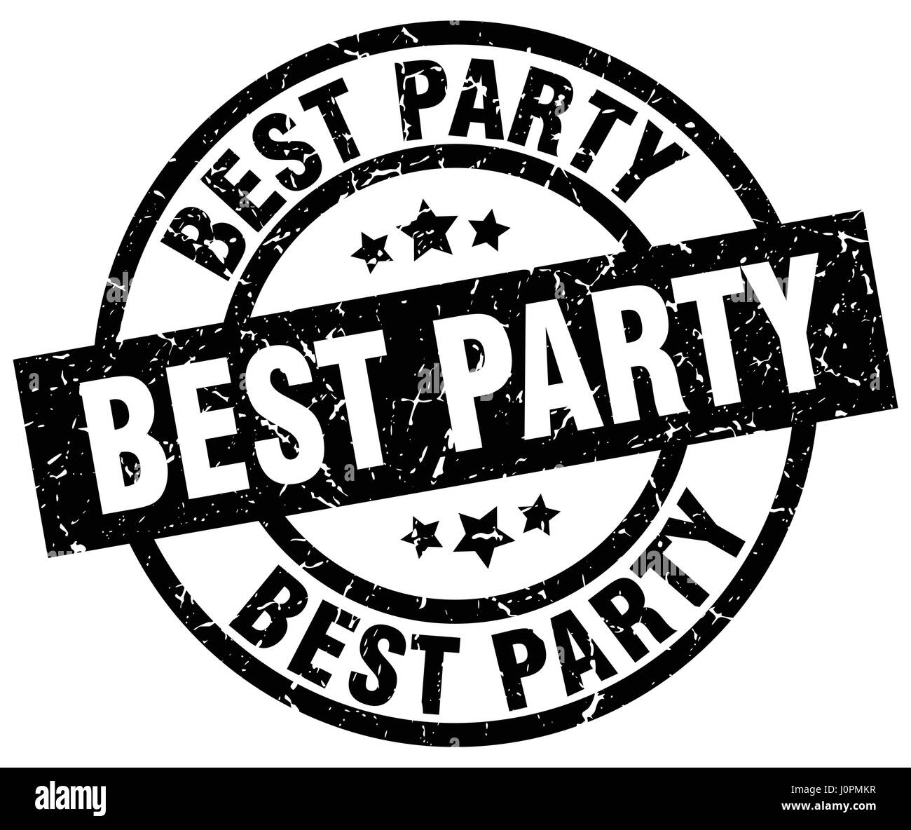 best party round grunge black stamp Stock Vector Image & Art - Alamy