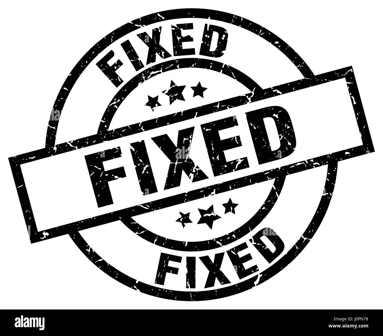 fixed round grunge black stamp Stock Vector Image & Art - Alamy
