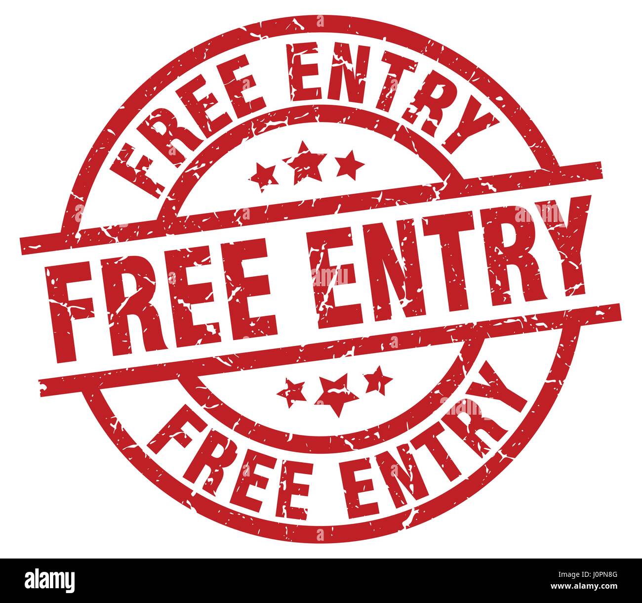 free entry round red grunge stamp Stock Vector