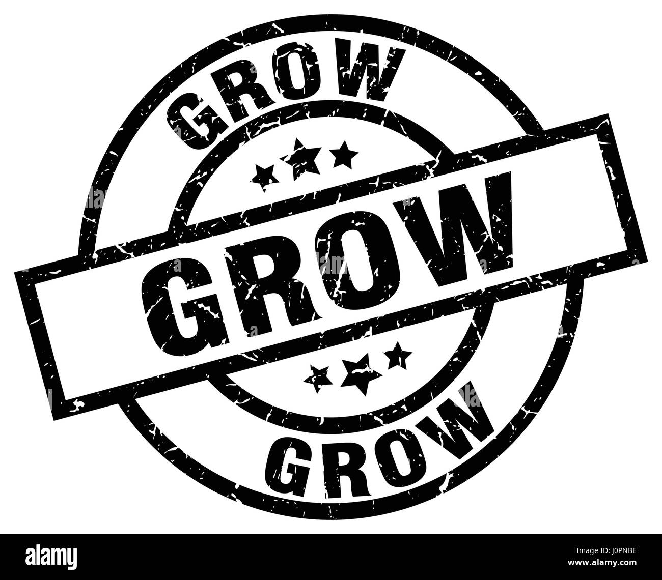 grow round grunge black stamp Stock Vector Image & Art - Alamy