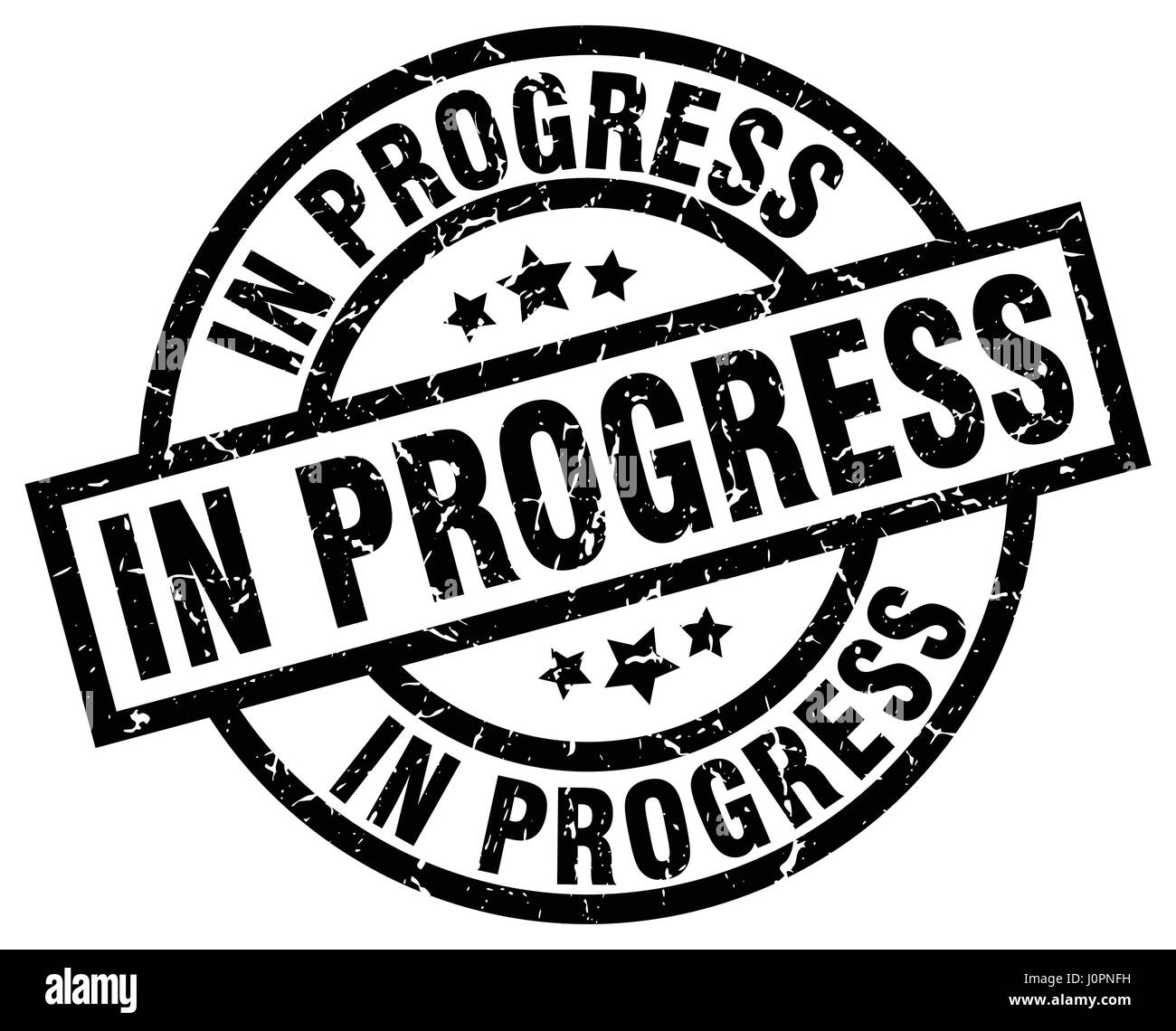in progress round grunge black stamp Stock Vector Image & Art - Alamy