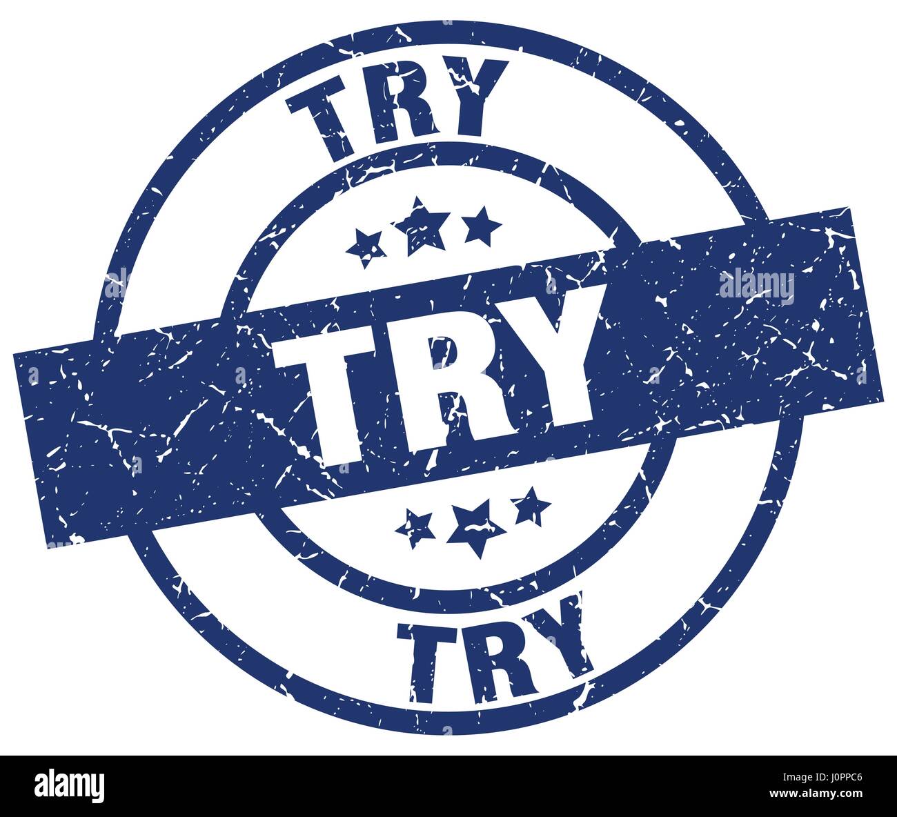 try blue round grunge stamp Stock Vector Image & Art - Alamy
