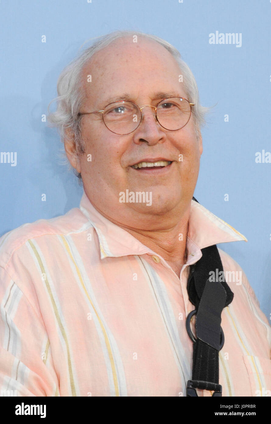 Chevy Chase attends the VACATION premiere at the Westwood Village Theatre on July 27th, 2015 in Los Angeles, California. Stock Photo