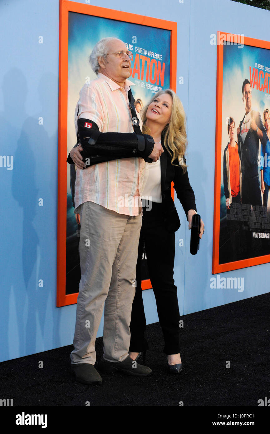 Chevy Chase and Beverly D'Angelo attend the VACATION premiere at the