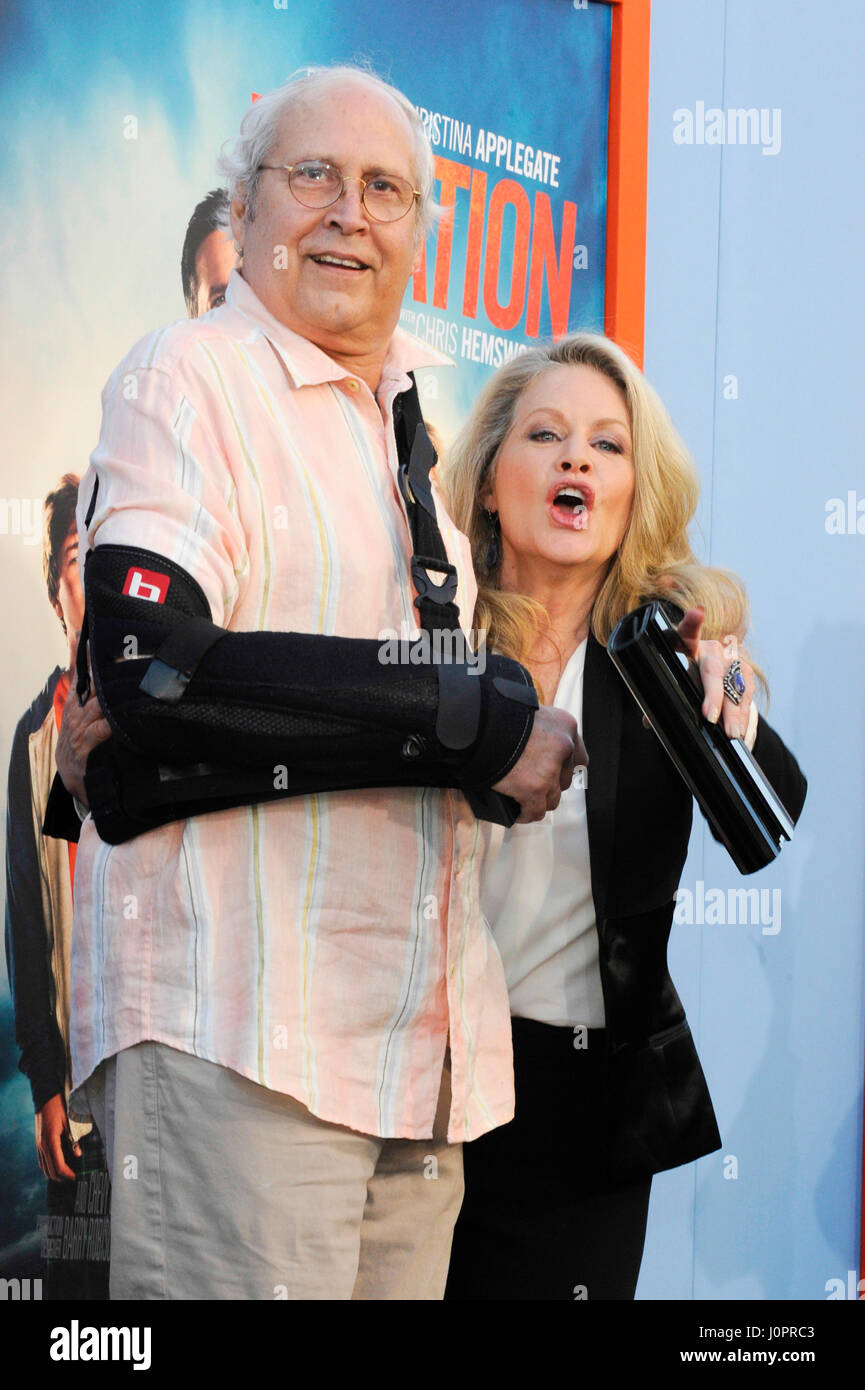 Chevy Chase and Beverly D'Angelo attend the VACATION premiere at the
