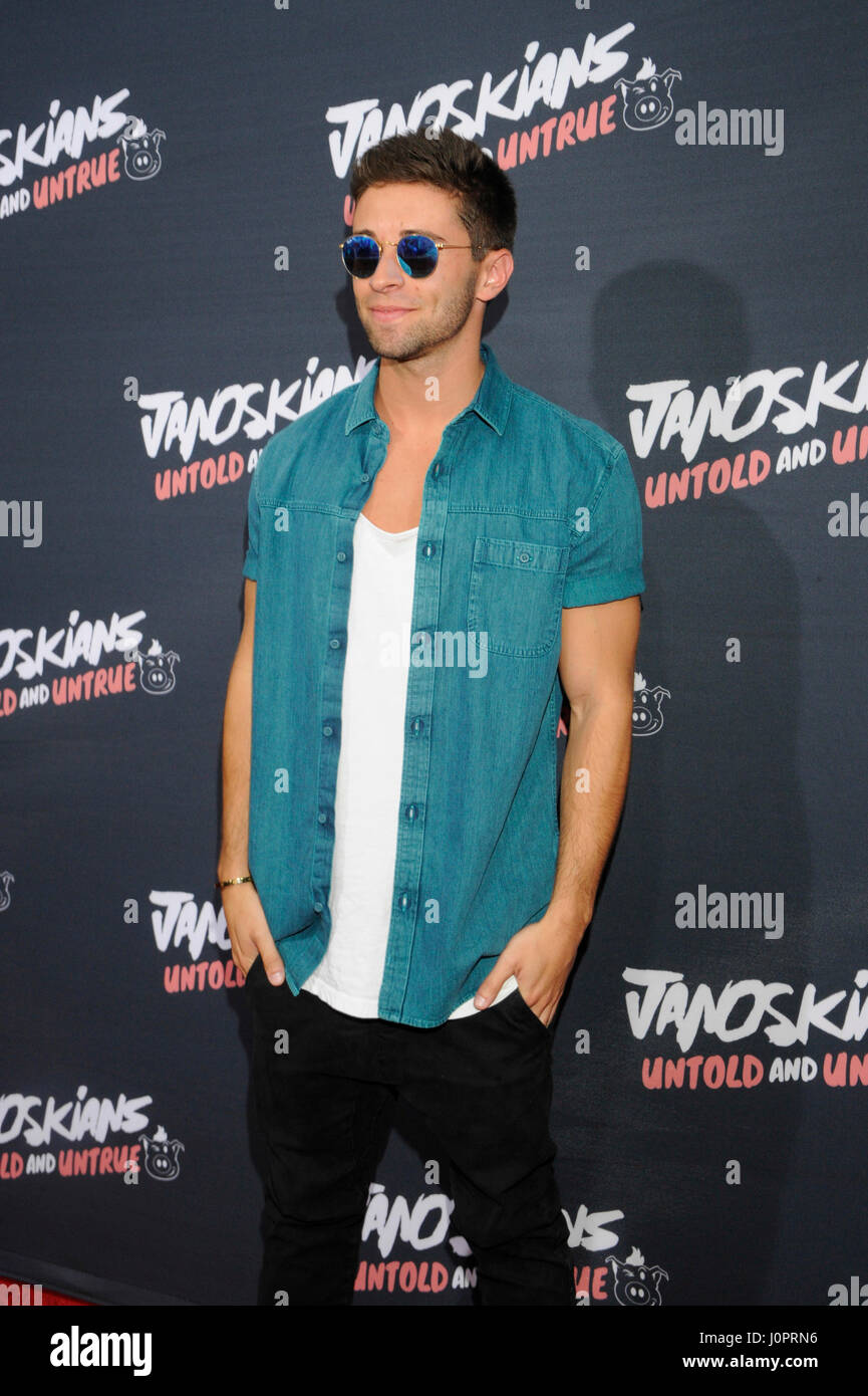 Jake Miller attends the Janoskians: Untold and Untrue premiere at the Bruin Theatre on August 25th, 2015 in Los Angeles, California. Stock Photo