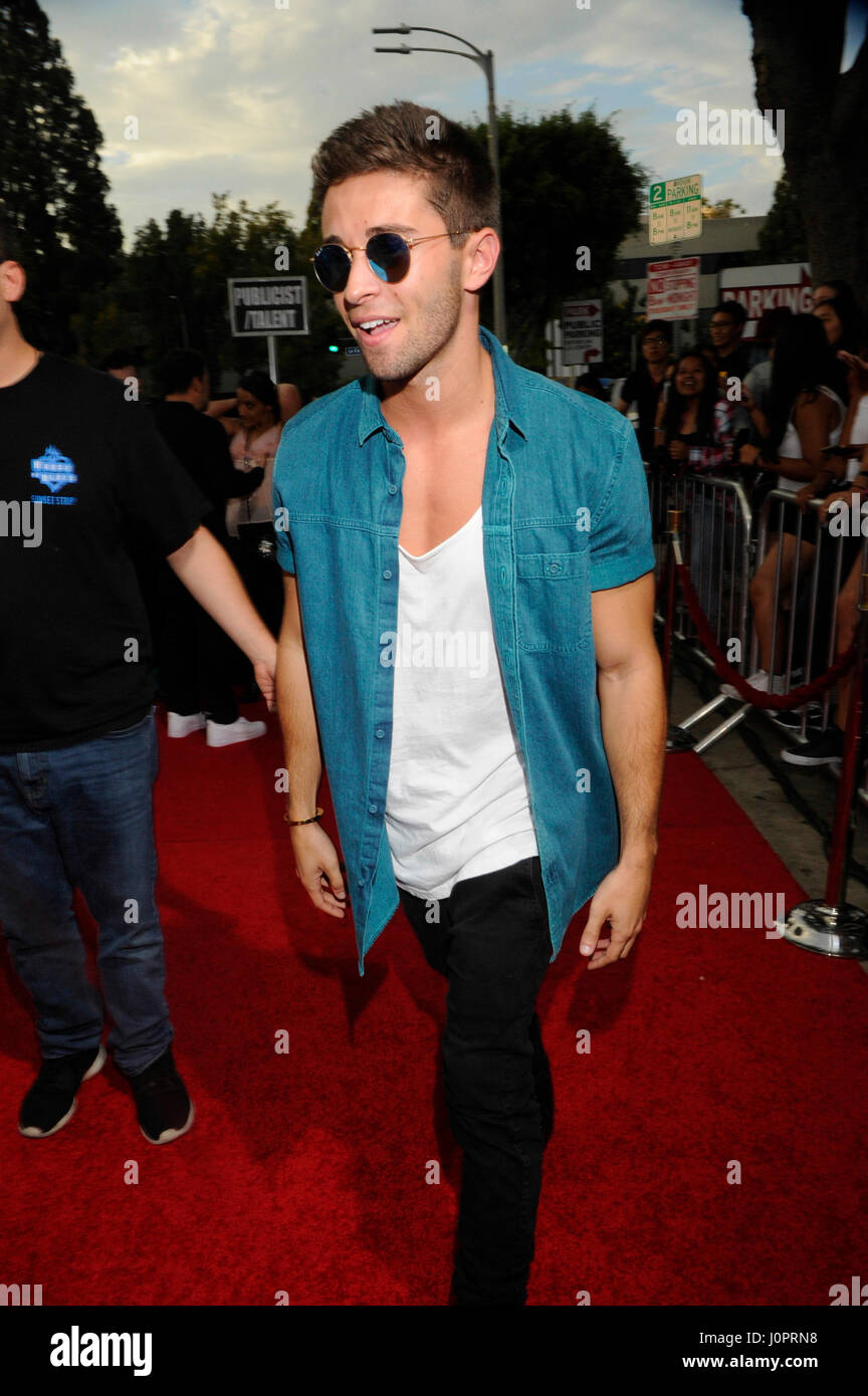 Jake Miller attends the Janoskians: Untold and Untrue premiere at the Bruin Theatre on August 25th, 2015 in Los Angeles, California. Stock Photo