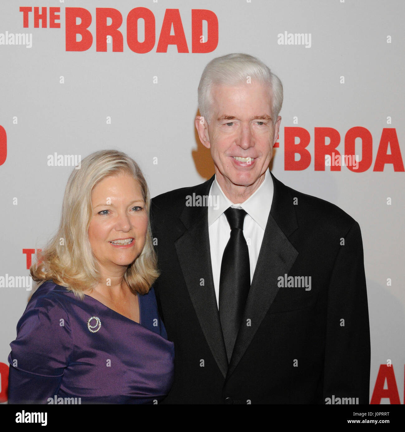 Sharon Ryer Davis (l) and Gray Davis attends the Broad Museum black tie inaugural dinner at The Broad on September 17th, 2015 in Los Angeles, California. Stock Photo