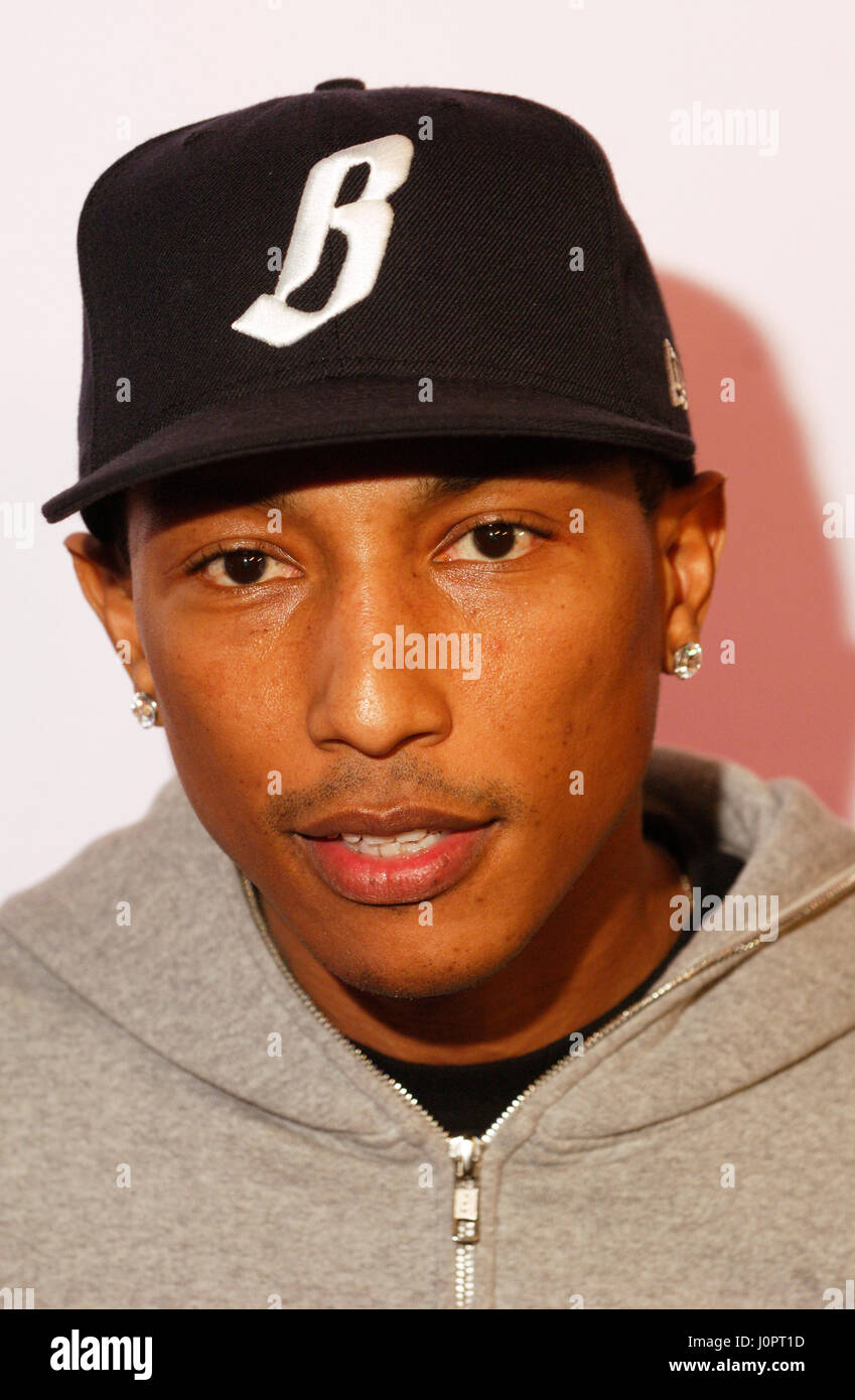Producer/rapper Pharrell Williams during the BAPESTORE opening in Los Angeles. Stock Photo