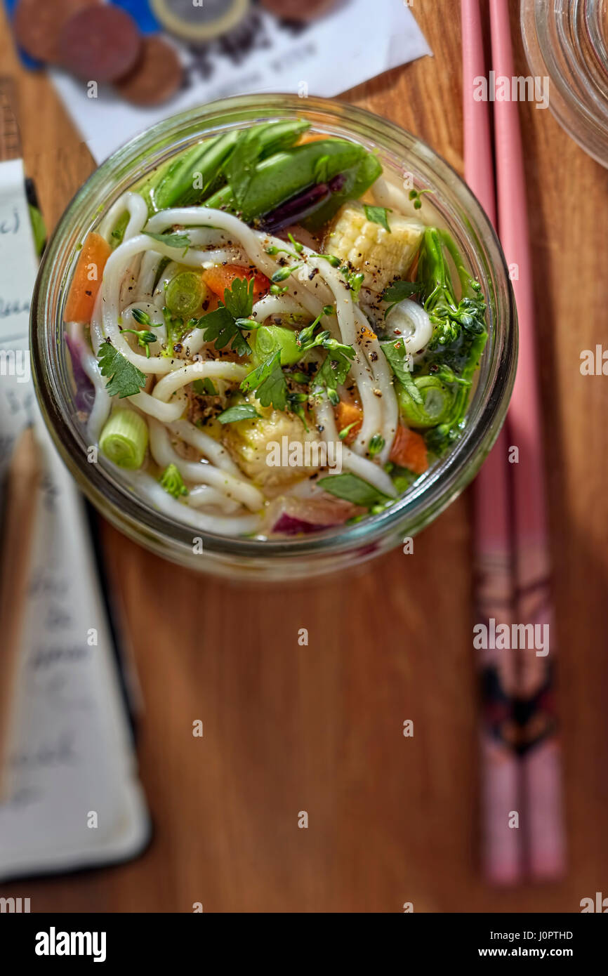 Healthy Chinese pot noodle soup Stock Photo Alamy