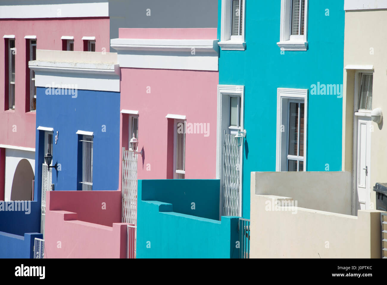 Colourful painted houses Wales Street Bo Kaap Cape Town South Africa Stock Photo