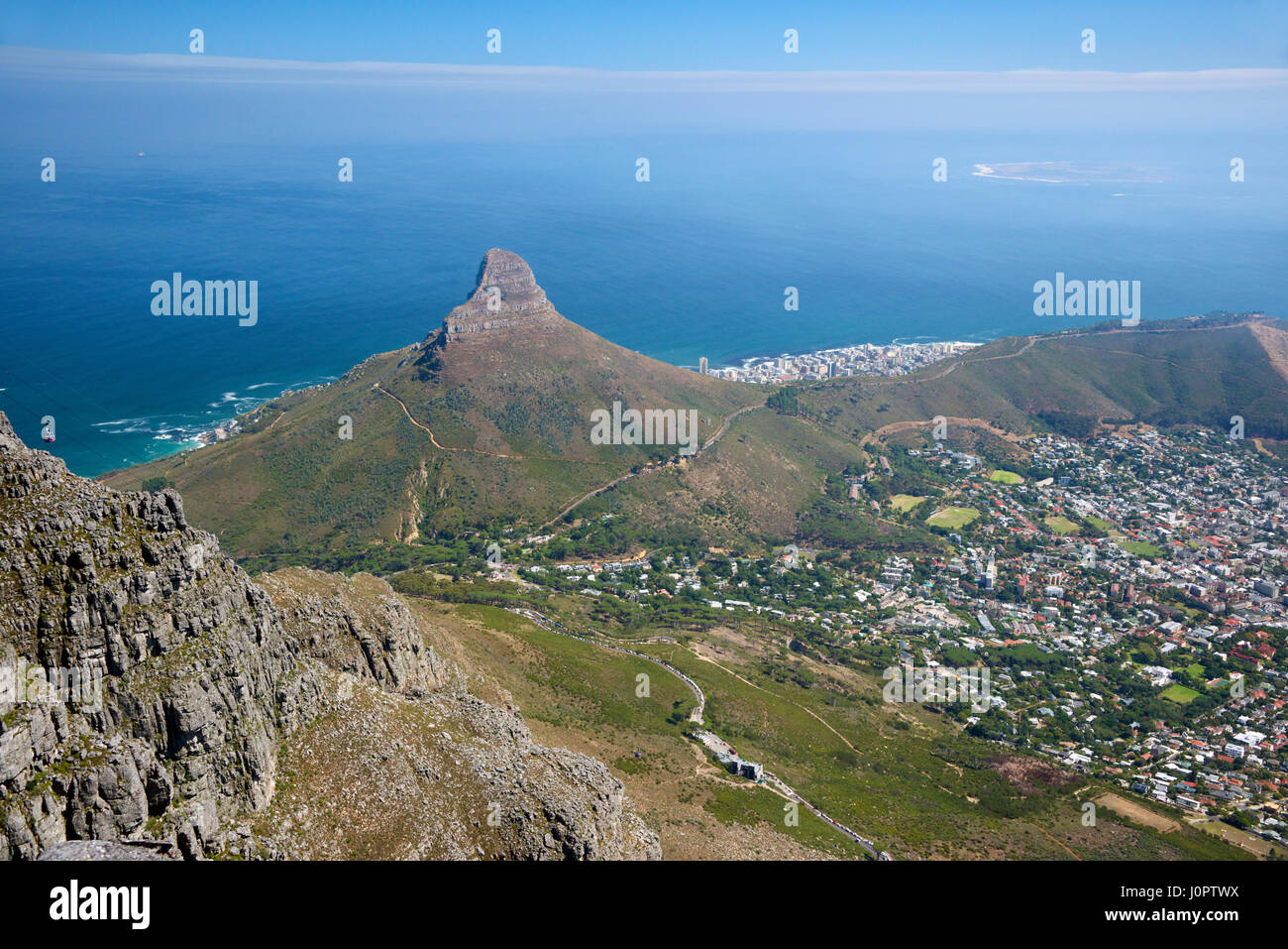 Signal Hill viewed from Table Mountain Cape Town South Africa Stock Photo