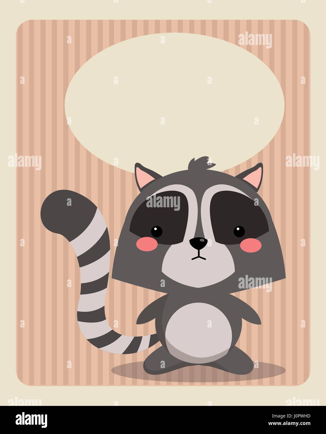 cute raccoon card greeting image Stock Vector Image & Art - Alamy