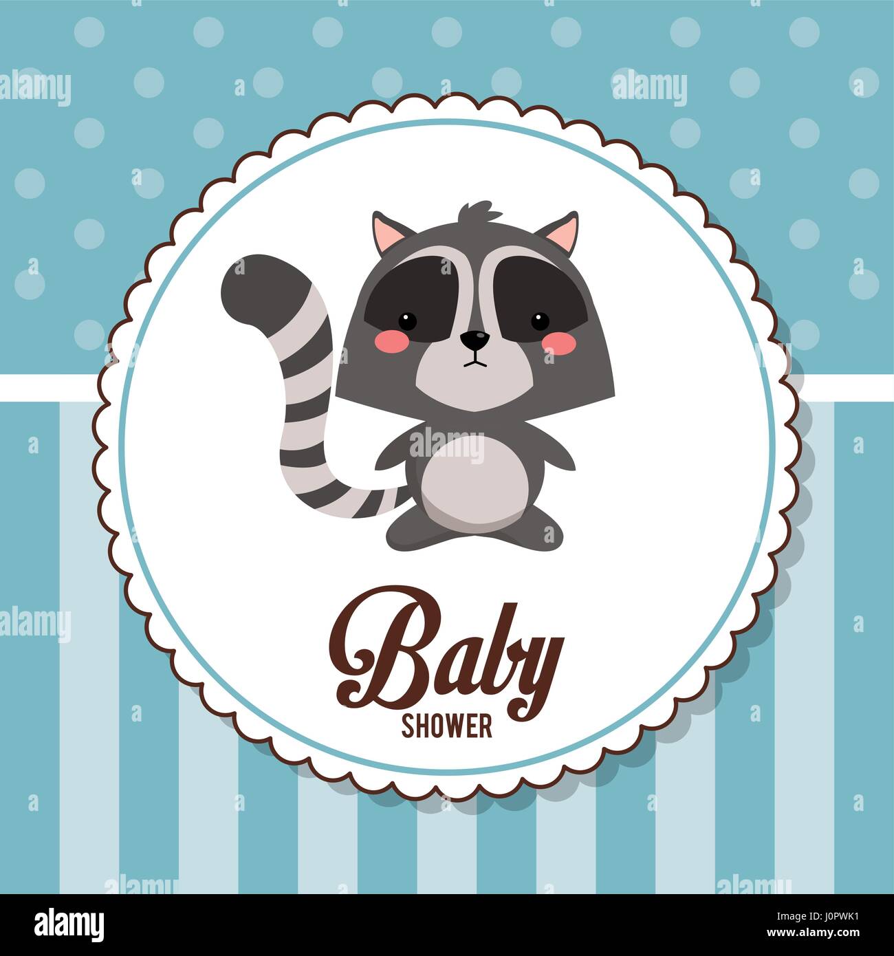 baby shower card invitation cute raccoon Stock Vector Image & Art - Alamy