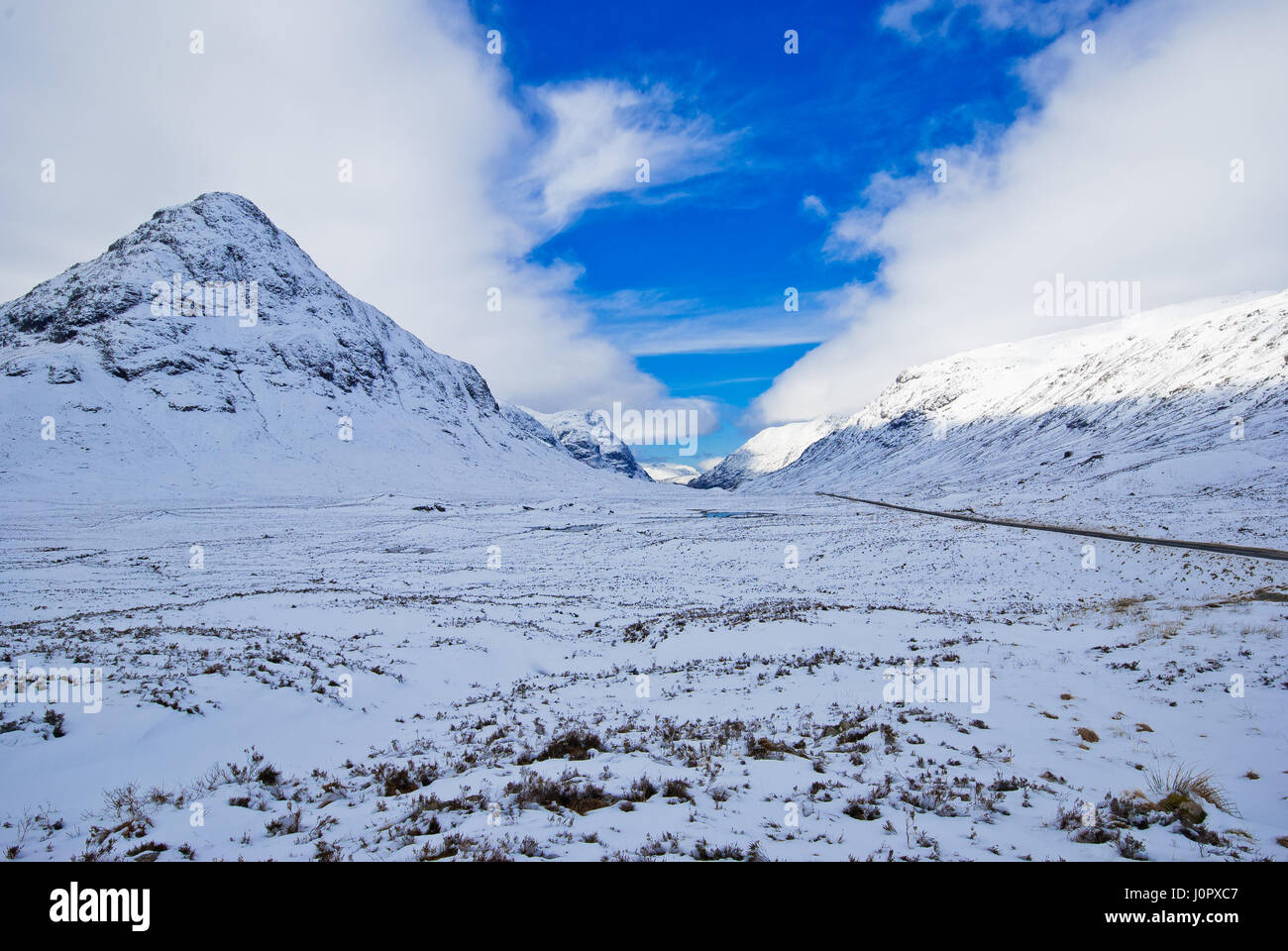 View of mountains in the Highlands, Scotland. Stock Photo