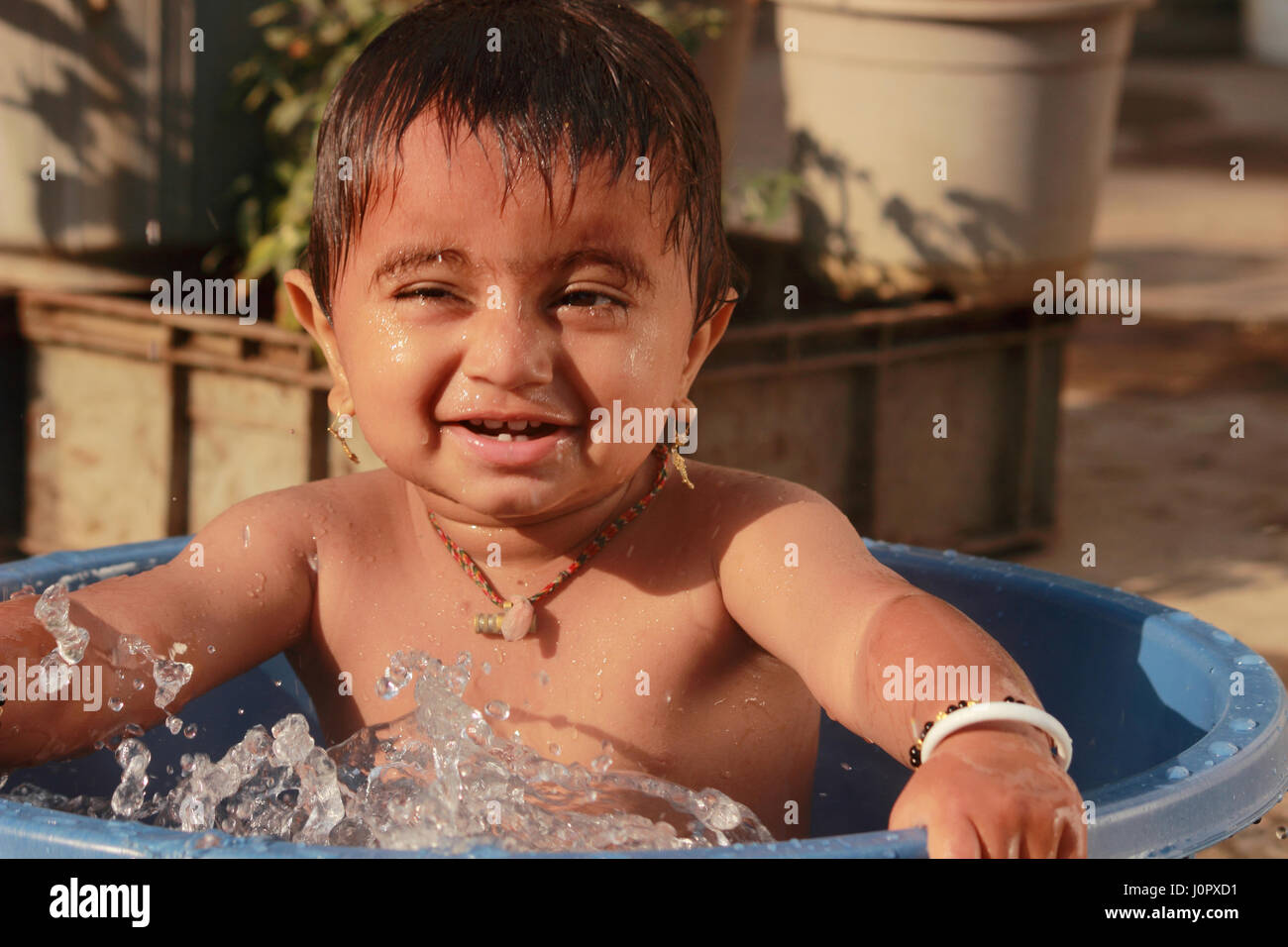 Happy little boy bathing In bathtub Stock Photo Alamy