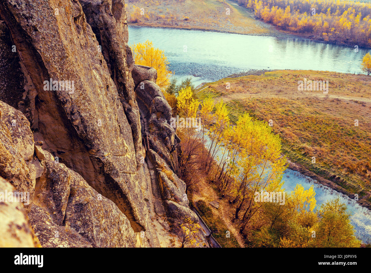 Panoramic view from mountain, Georgia, Europe Stock Photo