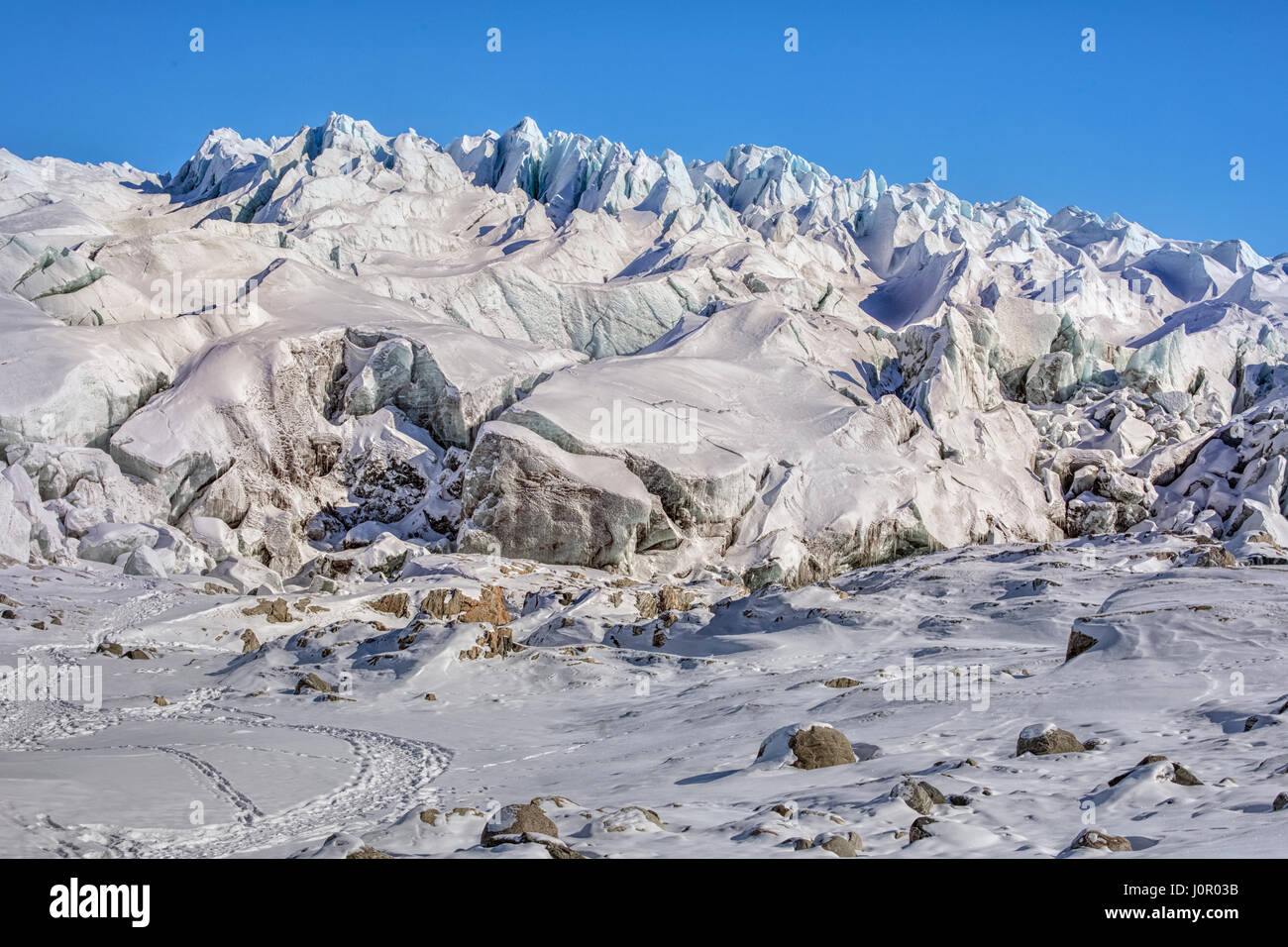 Russell Glacier, Kangerlussuaq, Artic Circle, Greenland, Europe Stock Photo