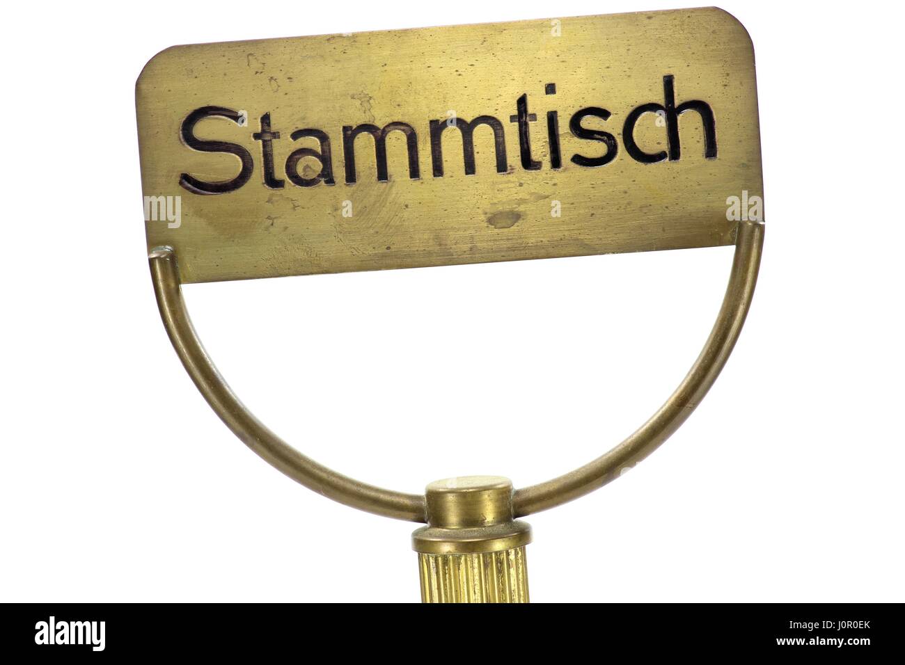 German cracker-barrel sign against white background Stock Photo