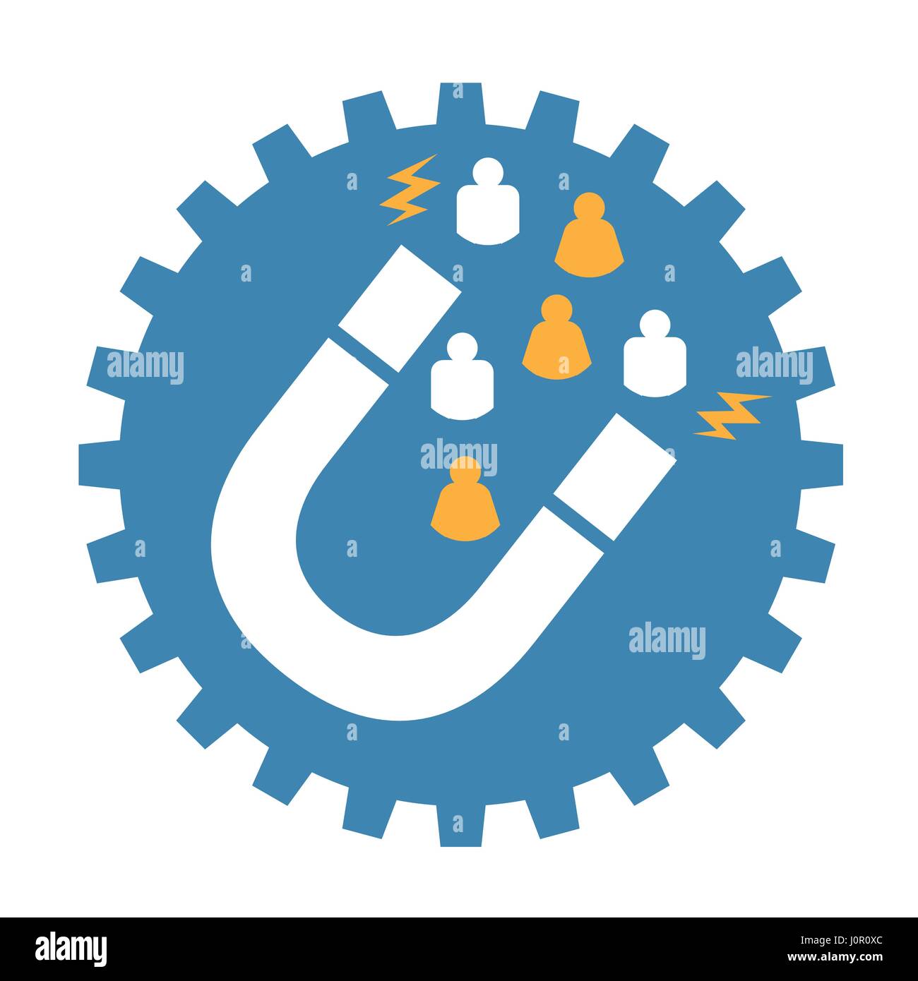 Inbound Marketing Design with Attracting People Stock Vector