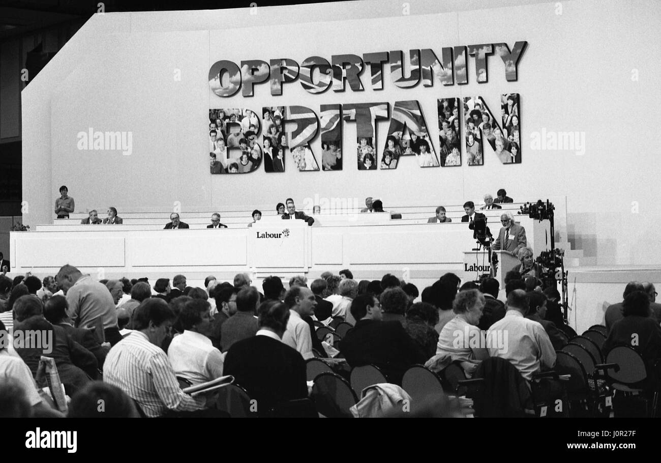 General view of the Labour party annual conference in Brighton, England on October 1, 1991. Stock Photo