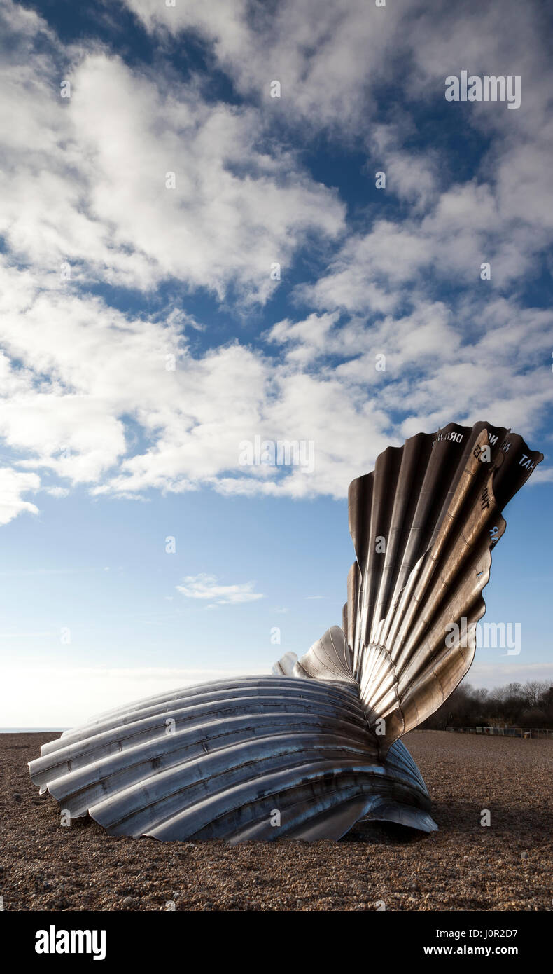 Scallop Shell sculpture. Aldeborough, Suffolk, UK Stock Photo