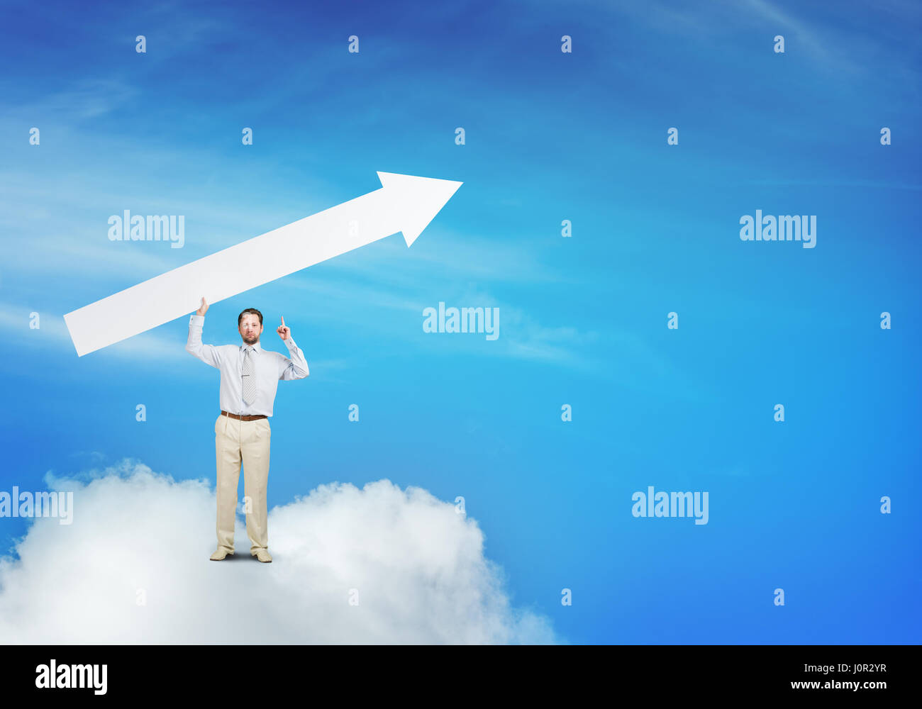 Businessman with arrow Stock Photo - Alamy