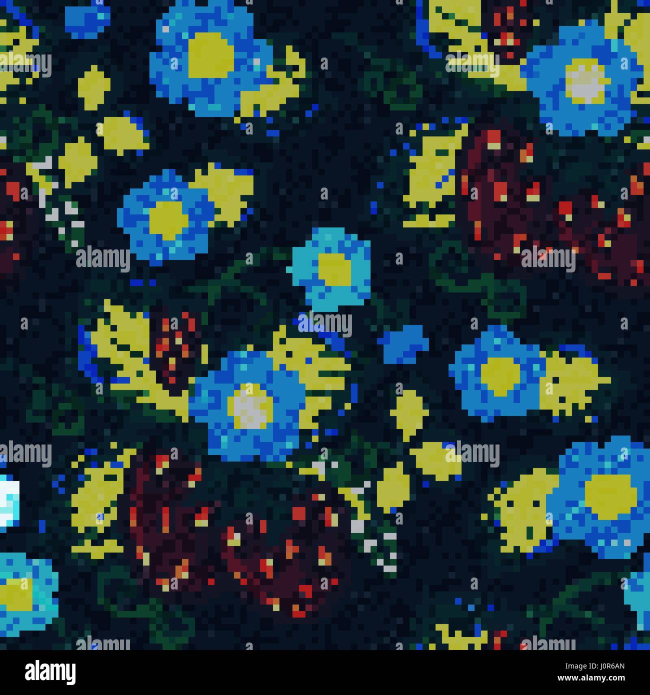 Jeans strawberry seamless background. Vector Stock Vector Image & Art