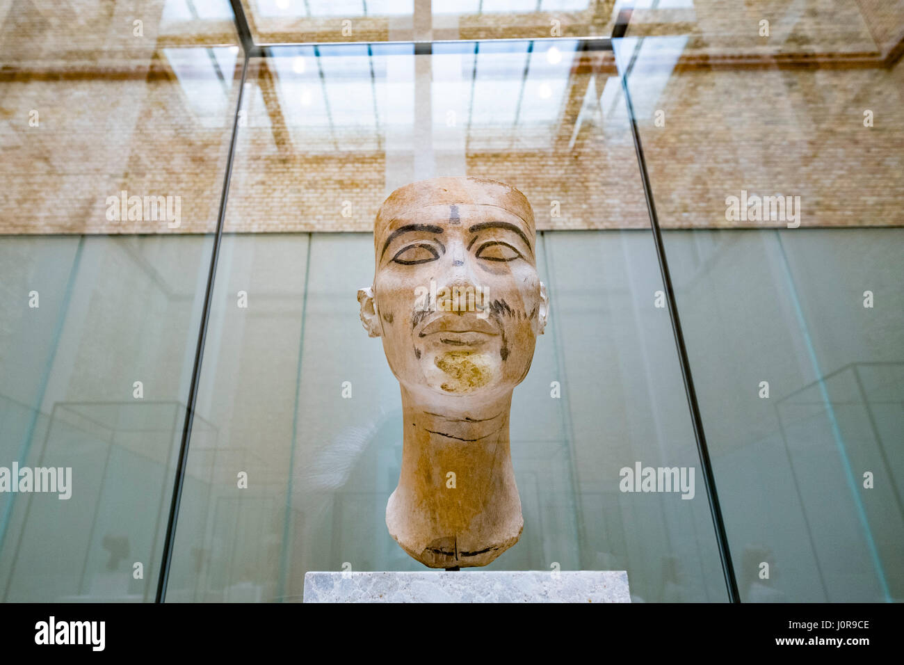 Interior of Neues Museum  with bust of Nefertiti on Museum Island , Museumsinsel, Berlin, Germany Stock Photo