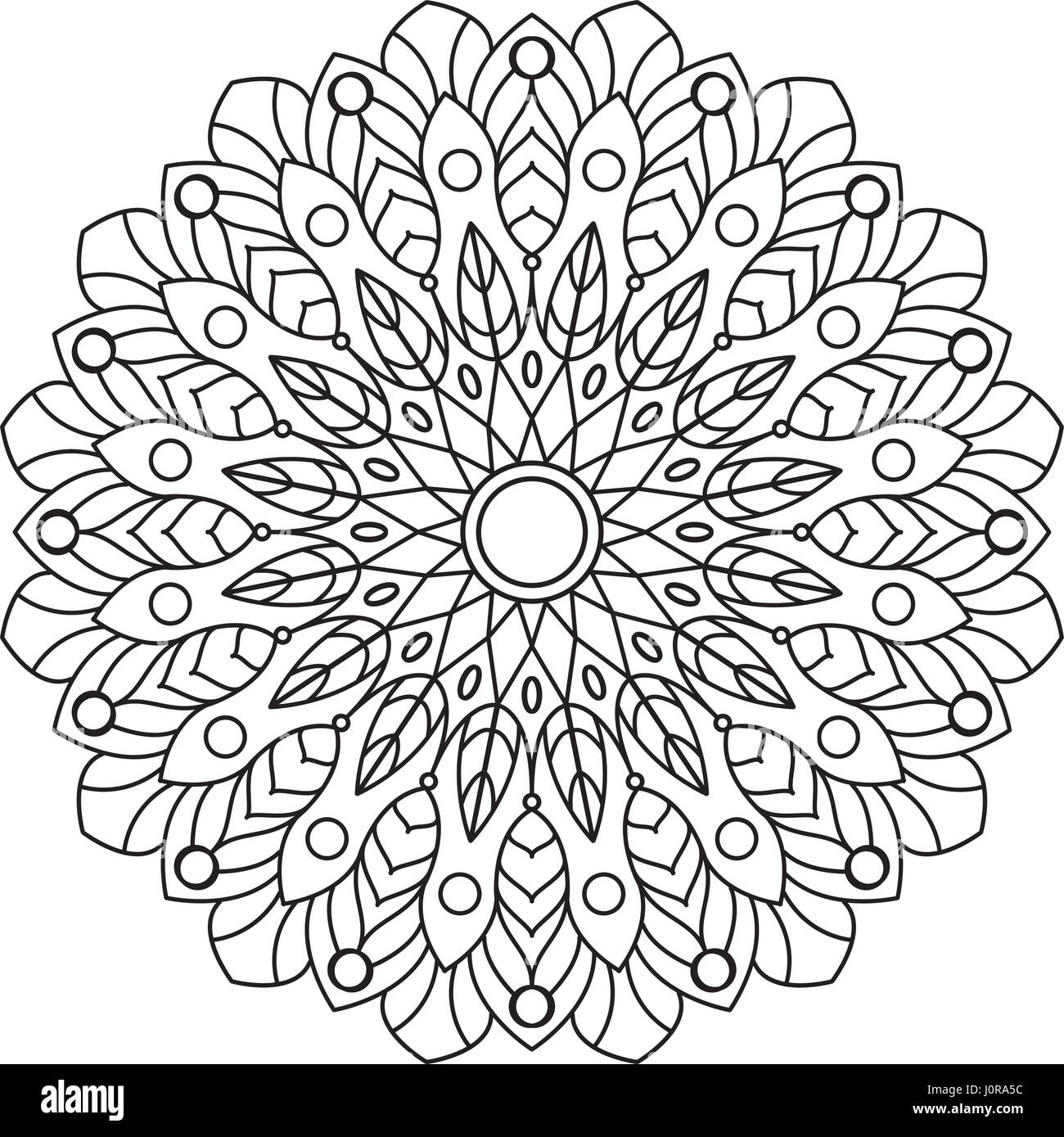 Circle mandala coloring book for adults Royalty Free Vector