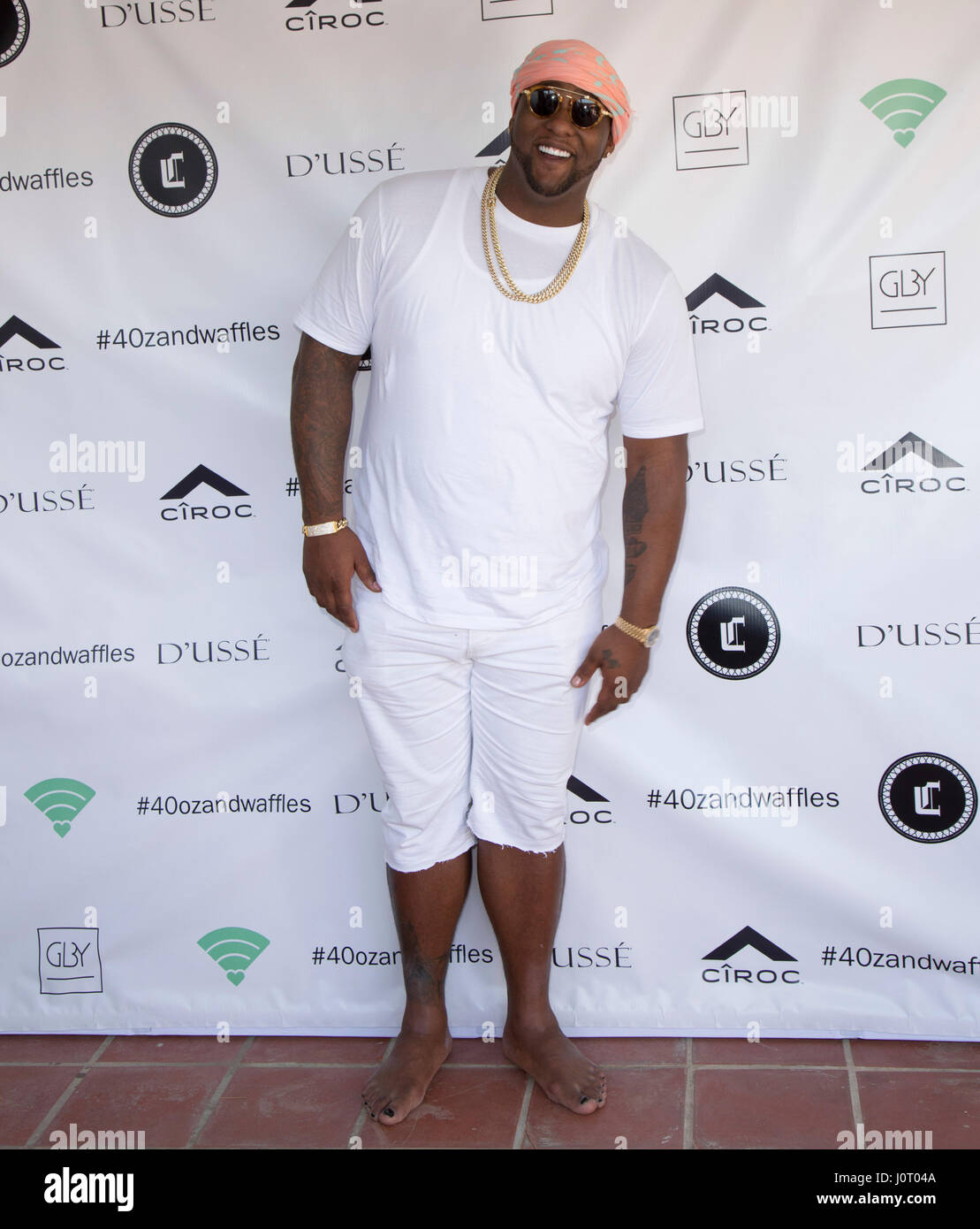 Palm Springs, California, USA. 15th Apr, 2017. Basketball player Glen Davis attends 40z and Waffles x Coachella Party on April 15, 2017 in Palm Springs, California Credit: The Photo Access/Alamy Live News Stock Photo