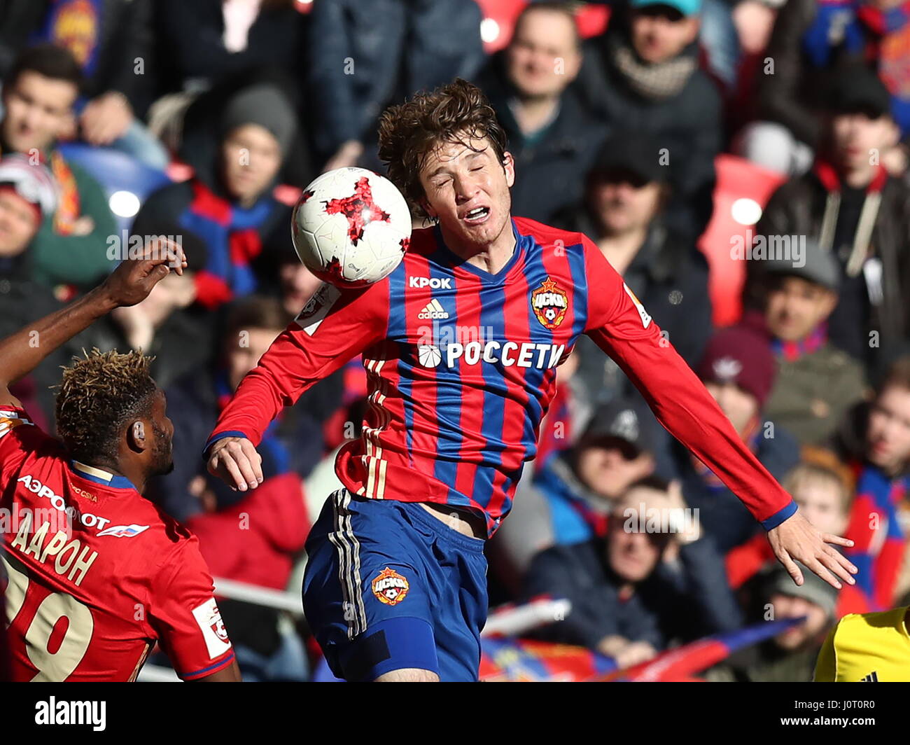 Moscow Russia April 15 2017 Cska Moscow S Mario Fernandes R Stock Photo Alamy