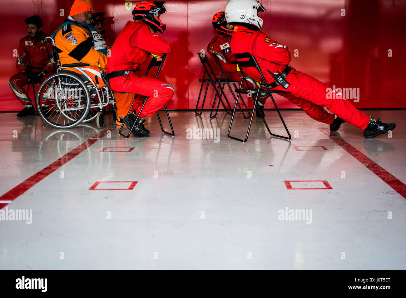 Towcester, Northamptonshire, UK. 16th Apr, 2017. FIA WEC racing team AF Corse during the 6 Hours of Silverstone of the FIA World Endurance Championship Autograph session at Silverstone Circuit Credit: Gergo Toth/Alamy Live News Stock Photo