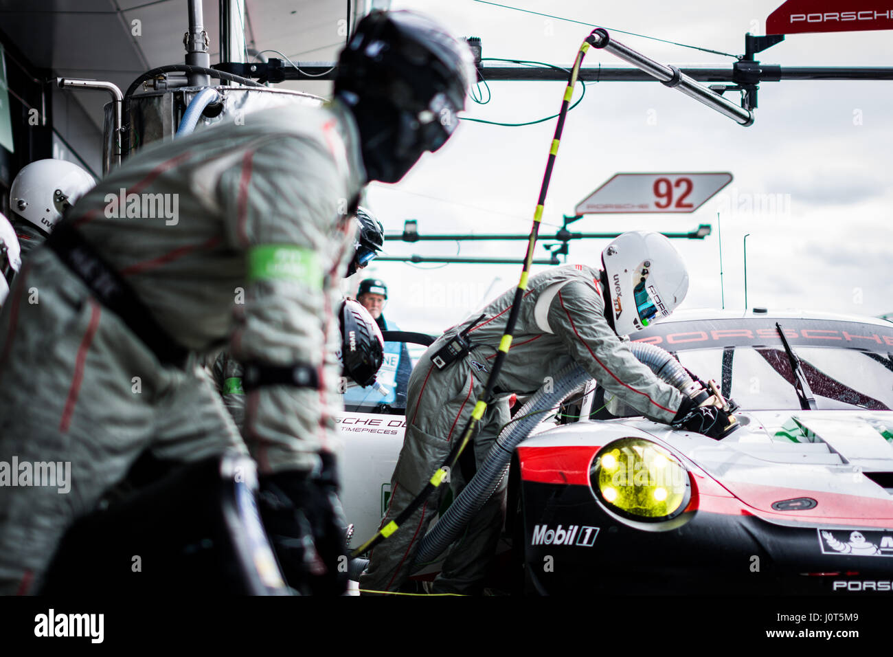 Towcester, Northamptonshire, UK. 16th Apr, 2017. FIA WEC racing team Porsche GT Team during the 6 Hours of Silverstone of the FIA World Endurance Championship Autograph session at Silverstone Circuit Credit: Gergo Toth/Alamy Live News Stock Photo