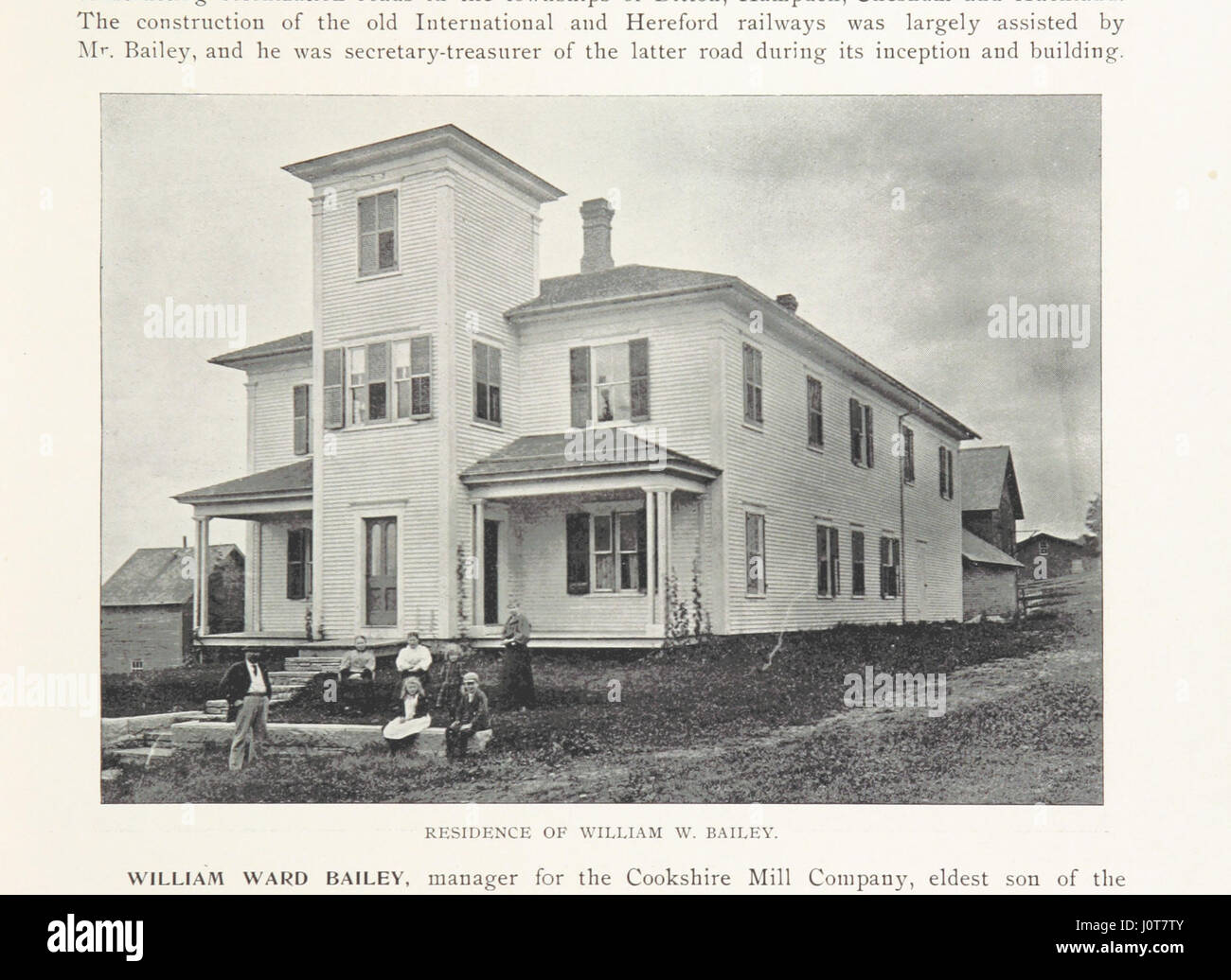 This historical account of Compton County covers its history, with sketches of the Eastern Townships, St. Francis District, and Sherbrooke County, including records of four hundred families and illustrations of local buildings and citizens, featuring a biography of John Henry Pope. Stock Photo