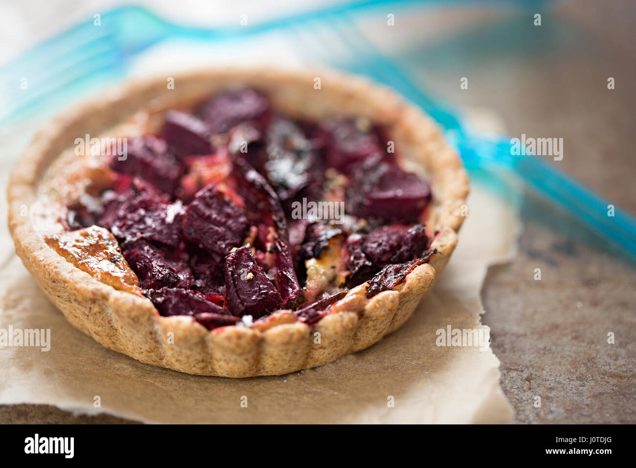 Beetroot and red onion tart Stock Photo Alamy