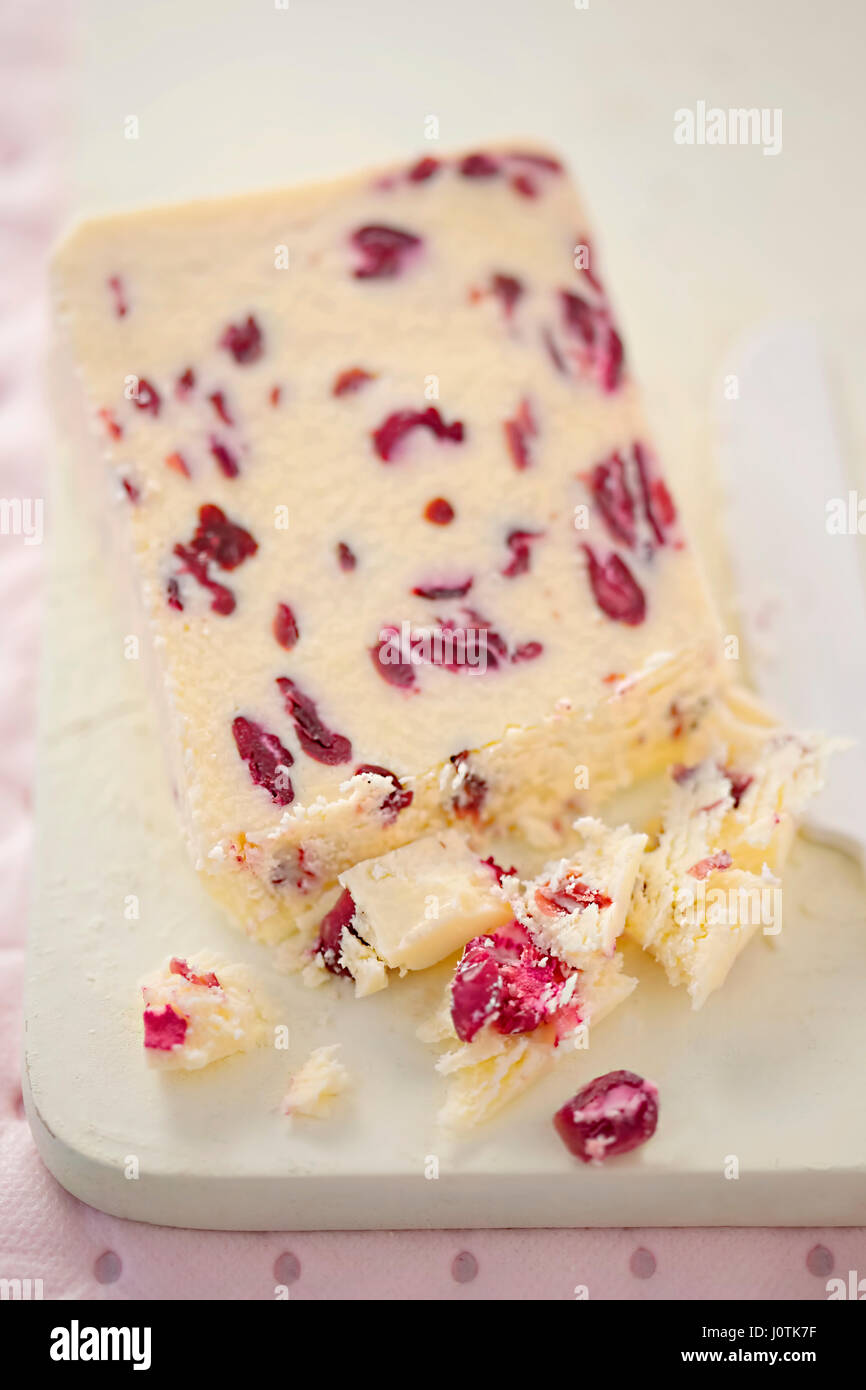 Wensleydale cheese with cranberries Stock Photo