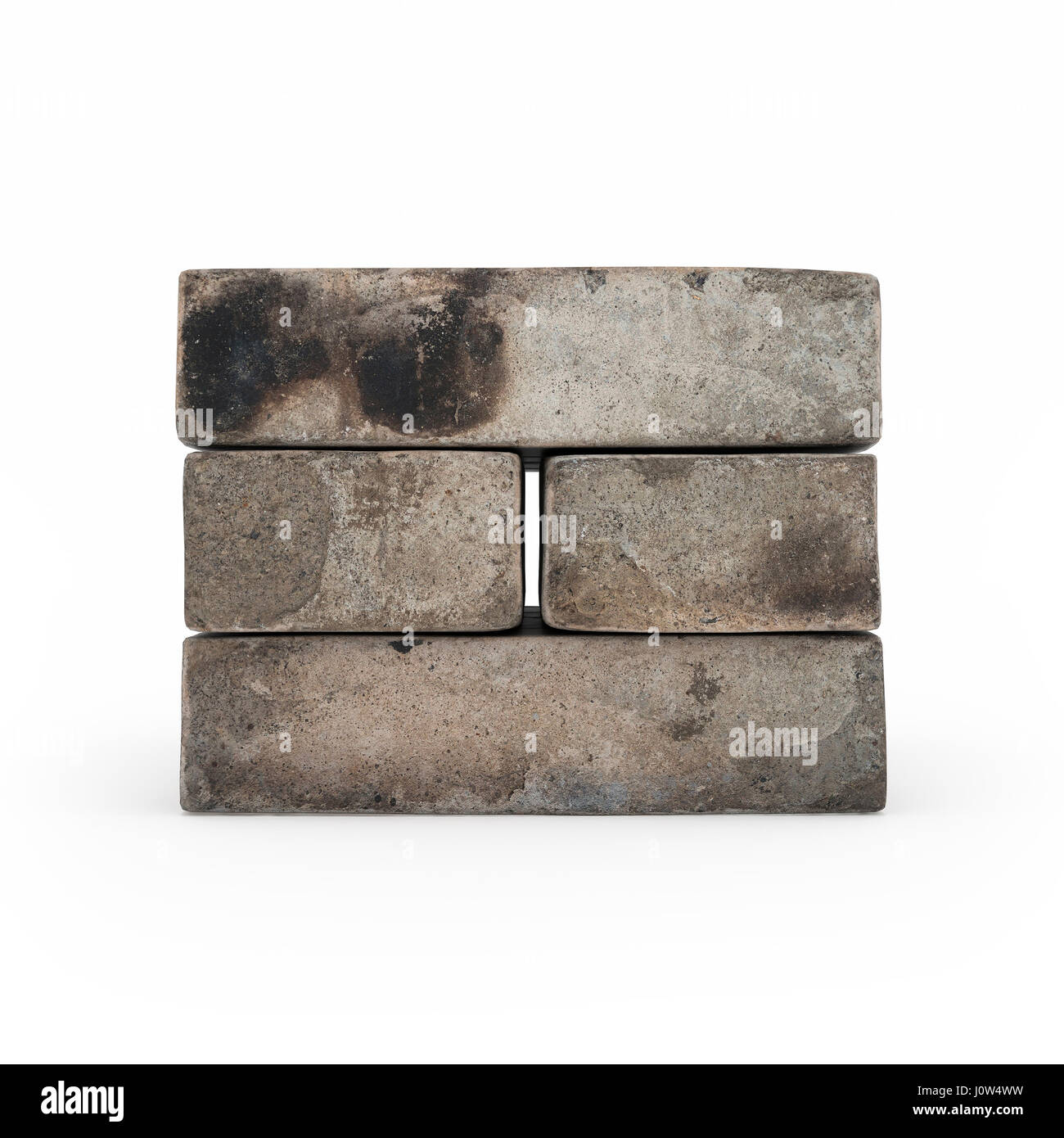View of brickwork isolated 3d rendering on white background Stock Photo ...