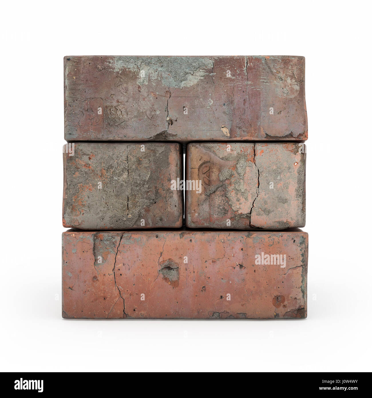 View of brickwork isolated 3d rendering on white background Stock Photo ...