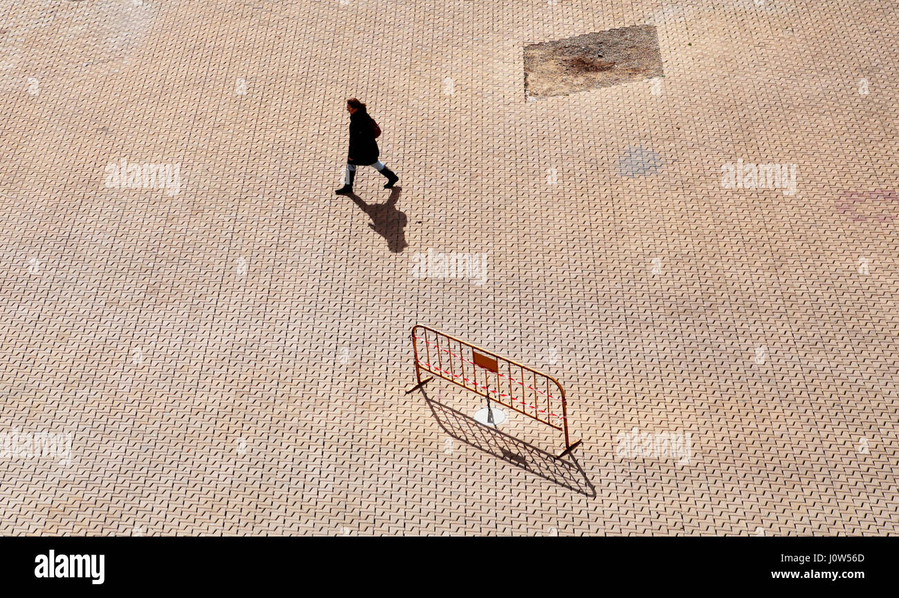 silhouette walking alone Stock Photo