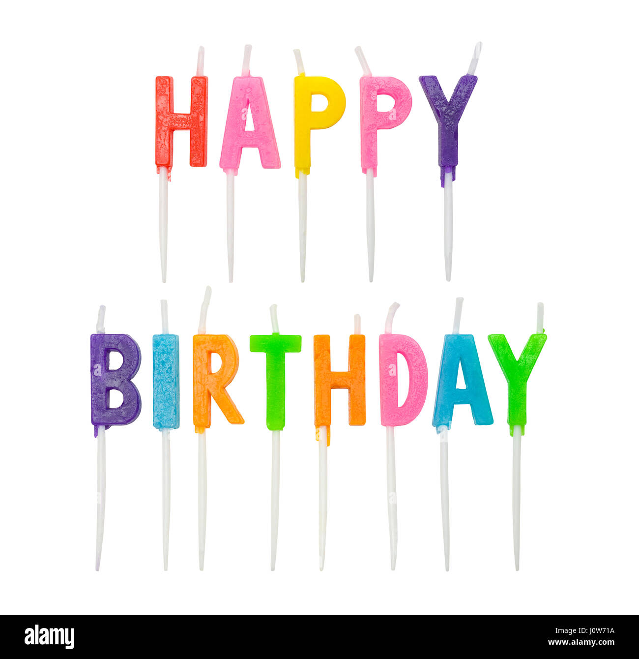 Candles That Spell Out Happy Birthday Cut Out Stock Photo Alamy