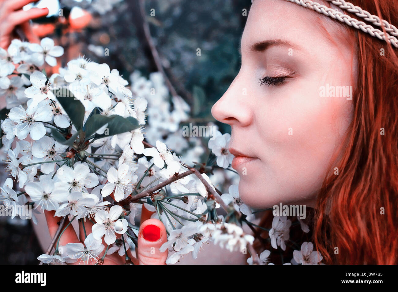 Girl on a spring sunny afternoon for a walk in the park Stock Photo - Alamy