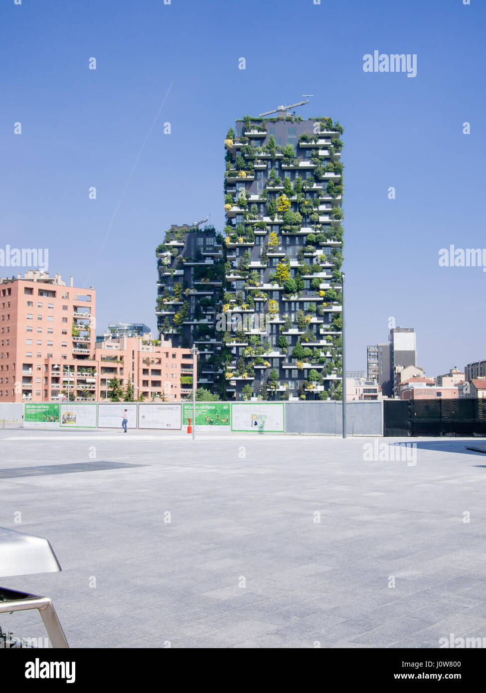 Il bosco verticale awarded building by architect Stefano Boeri located in Milan, Lombardy, Italy in city life modern top neighborhood. Stock Photo